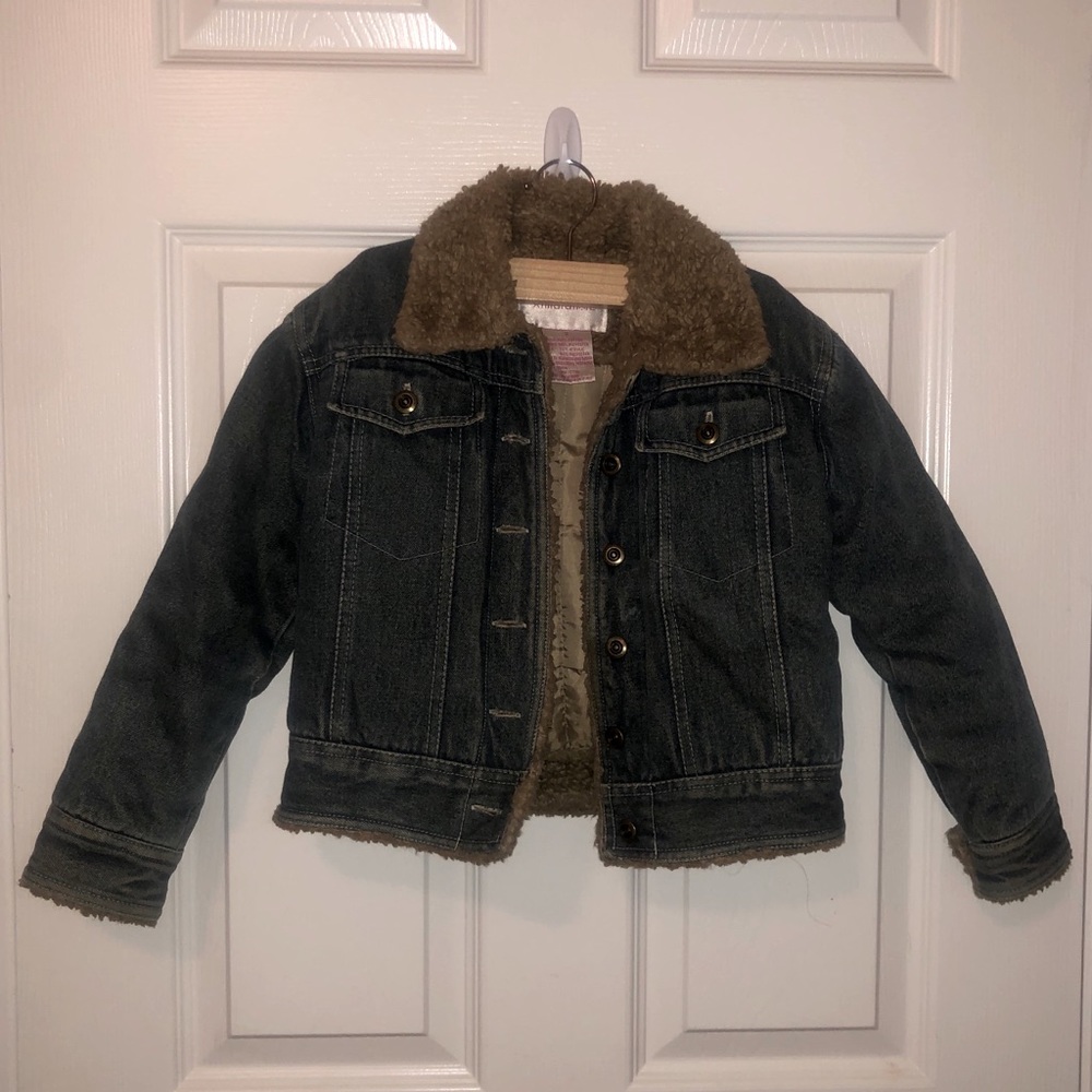 Adorable faux sheep jean lined jacket